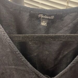 Madewell black linen mix dress